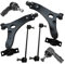 BESTPRICE 2x Querlenker Vorderachse unten links & rechts, 2x Koppelstange vorne, 2x Spurstangenkopf, Kompatibel mit FORD FOCUS Mk1 (DAW, DBW), FOCUS Mk1 Stufenheck (DFW), FOCUS Mk1 Turnier (DNW)