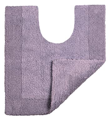 Allure Heavyweight Reversible Pedestal Toilet Mat, 100% Cotton, Super soft, Washable, Large Size 55cm x 55cm (Heather)