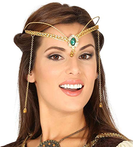 FIESTAS GUIRCA Königin-Diadem für Damen Accessoire Gold-grün