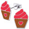 Kinder Ohrringe echt 925 Sterling Silber Mädchen Ohrstecker Cupcake Braun Nr.46