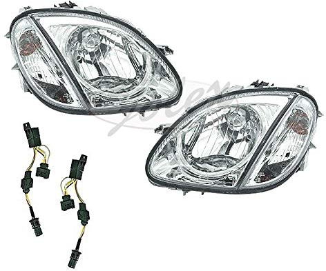 1635280, 1 Paar Scheinwerfer Design Chrom für SLK R170 von 1996 bis 2004