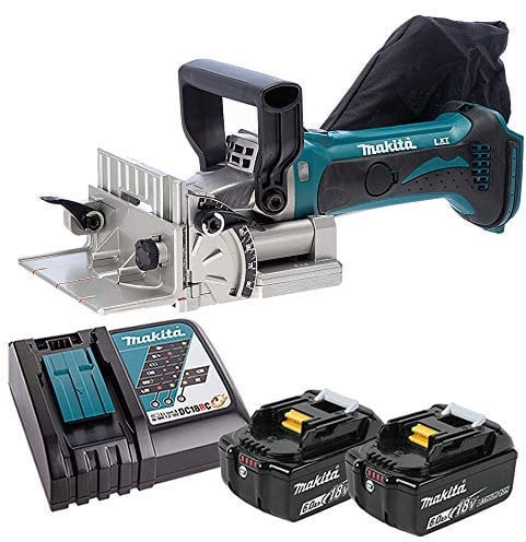 Makita DPJ180 18V LXT Cordless Biscuit Jointer with 2 x 6Ah Batteries & Charger