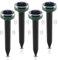 ONEVER Maulwurf Vertreiber - 4 Pack Maulwurfschreck Solar Wühlmausschreck Solar Maulwurfschreck Maulwurfvertreiber Maulwurf-abwehr Maulwurf Vertreiber Solar Tiervertreiber Wühlmaus Vertreiber