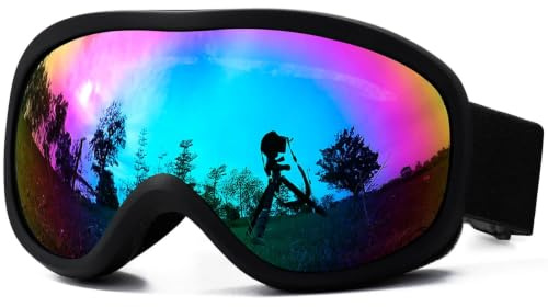 SPOSUNE OTG Skibrille & Snowboardbrille für Herren Damen | Anti-Beschlag OTG Schneebrille für Brillenträger (über der Brille). 99.99% UV-Schutz. Für Jugend & Erwachsene