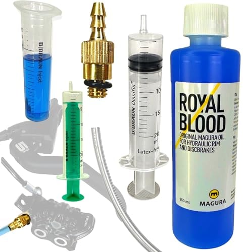 MAGURA Royal Blood Mineral Öl 250ml + F26 Service Kit Hydraulische Scheibenbremsen Felgenbremsen Entlüftungskit Set entlüften Mt 2 4 5 6 7 8 HS11 Hs22 HS33