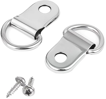 Trimming Shop Lot de 100 clips en D argentés avec vis pour cadre photo de famille, miroir, peinture, support mural, projets de bricolage, argent