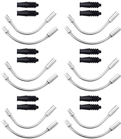 Honbay 12PCS V Bike Brake Noodle Cable Guide Pipe Bicycle Cycling Brake Pipe with Rubber Boots for Road Mountain Bikes (6PCS 90° Noodles for Front Wheels, 6PCS 110° Noodles for Rear Wheels)