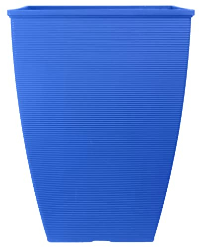 Muddy Hands 46.6 Litre Blue Large Plant Pot Outdoor Garden Tall Square Plastic Planter