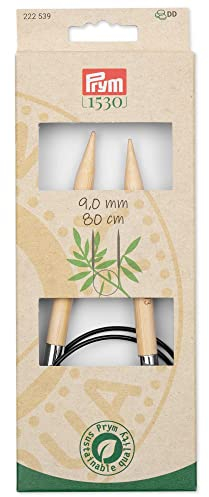 Prym 222539 Rundstricknadel Prym 1530, Bambus, 80cm, 9,0mm, Holzfarben
