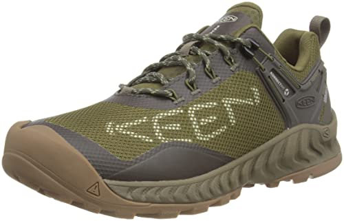 KEEN Herren NXIS Evo Waterproof Kein Absatz, Dark Olive/Black Olive, 44 EU