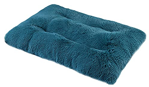 Bestenrose Plüsch HundeBett Quadrat Weiches Haustierbett Mittelgroße Hunde Hundesofa Waschbar Hundekissen Hundematratze Hundeliege Flauschig Warme Katzen Matte für Sofa und Couch (S(65x48cm), Türkis)