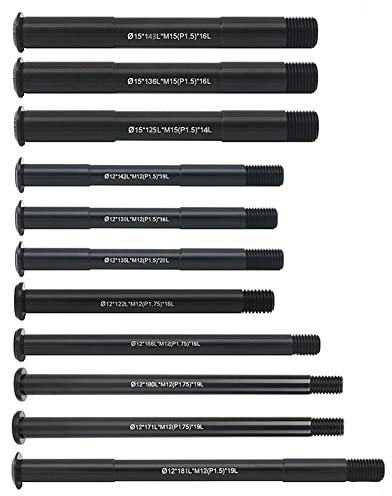 12/15mm 122-181L Perno passante - Perno passante Forcella anteriore posteriore per bicicletta Perno passante Spiedo Riparazione bici Sostituzione per telaio con passo di tutte le filettature