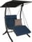 Angerer Freizeitmöbel GmbH Hollywoodschaukel 1-Sitzer Luxus Smart - Gartenschaukel Made in Germany - Schaukel zum Sitzen, Liegen und Entspannen - inklusive Bett-Funktion - einfache Montage (Blau)