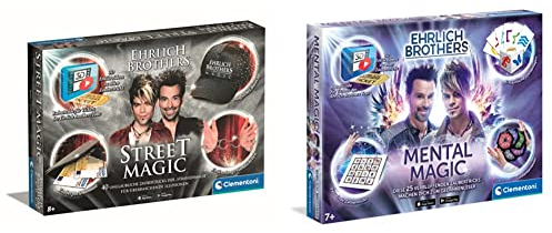 Clementoni 59299 Ehrlich Brothers Street Magic, Zauberkasten, magisches Equipment für 40 verblüffende Zaubertricks & 59182 Ehrlich Brothers Mental Magic, Zauberkasten