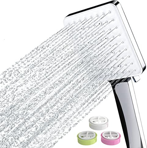 Newentor Shower Head, High Pressure Shower Heads with 6 Sprays, Power Shower Head Only, Universal Water Saving Large ShowerHead with Flow Restrcitors