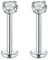 Rajnard Silber Lippenpiercing Stud 16G 1.2mm Chirurgenstahl Helix Ohrringe 10mm Länge Cartilage Tragus Labret Piercing mit 3mm Zirkon Innengewinde Piercing Schmuck für Frauen Männer
