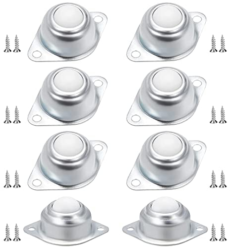CUHZA 8 Stück Kugelrollen, Kugellager Nylon Transportrollen,Möbelrollen Kugelrollenlager Nylon Kugelrolle Rollen Kugellager Transfer Flach Ball Roller Universal Lenkrollen für Möbel Maschinen Schiebe