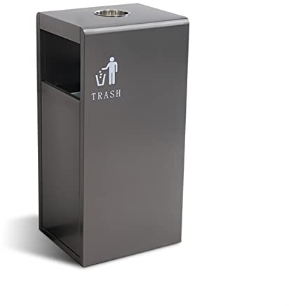 Poubelle Poubelle de galvanoplastie en acier inoxydable, poubelle classifiée, avec glissière de réduction du bruit et cendrier supérieur (baril unique doré)