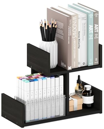 Furinno Desktop Storage Organizer, Engineered Wood, Espresso, 3 compartments