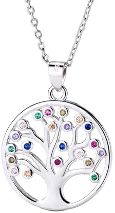 Lebensbaum Anhänger, Lebensbaum Kette, Damen Halskette Baum Des Lebens, 925 Sterling Silber Lebensbaum Kette, Baum des Lebens Kette, Baum des Lebens Halskette, mit Geschenkbox, Schmuck für Frauen