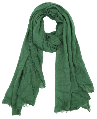Van Der Rich ® - Schal mit fein gekreppter Oberfläche für Damen und Herren (66-Dunkelgrün, One Size)