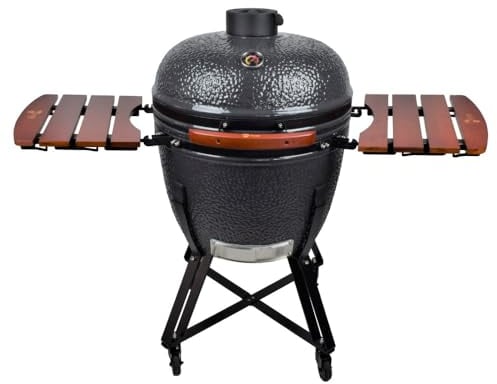 Kamado ZStyle - Griglia - BBQ - Barbecue Giapponese In Ceramica -Griglia - Affumicatore A Fuoco Lento Con Cupola In Vetroceramica - Carbonella - Grill - Forno Da Giardino (Kamado XL - grigio)