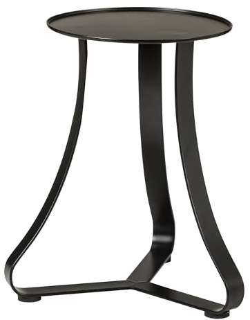 Scheurich Paris 27, Pflanzenständer/Blumenständer/Blumentopfständer/Postament aus Metall Farbe: Satin Black, 26,4 cm Durchmesser, 28 cm hoch, 19,5 l Vol.