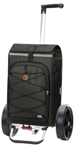 ANDERSEN Einkaufstrolley - Tura Shopper Fado 2.1 schwarz 74 L Einkaufswagen, Freizeit, Thermo, XXL, Aluminium, Griff ergonomisch, klappbar, Kugellagerad