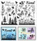 GLOBLELAND Transparente Stempel Mit Pflanzen Und Blumensilhouetten Für Die Kartenherstellung Schmetterling Und Libelle Transparente Stempelsiegel Silikonstempel Für DIY Scrapbooking