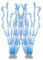 CAPASTEC Large Aquarium Plastic Plants, Tall Aquarium Plants, Big Aquarium Plastic Plants for Fish Tanks Decor, 19.29 Height (Blue White, 2pcs)