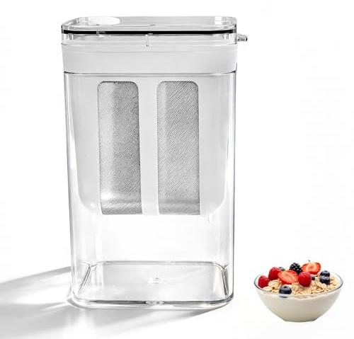 Passoire à Yaourt 1100ml avec Filtre Fin, Filtre à Yaourt Grec, Séparateur de Lactosérum pour Fromage Frais, Lait, Jus et Thé, Passoire Alimentaire Grande Capacité