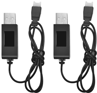 AMZZN 2PCS 3.7V USB Charging Cable with XH2.54 Plug Connector Suitable for Remote Control Vehicles, Ships, Drones, Gliders, Four-Axis Aircraft, and Helicopters 3.7V Lipo Battery Charging Cable