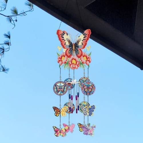 HIQE-FL DIY Diamond Painting Sonnenfänger Windspiele Set, Diamant Malerei, Rotierender Windspiel Bastelset für Home Garten Fenster Dekor