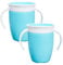 Munchkin Tasses Miracle 360 Bébé | Gobelet à Flux Libre pour Tout-Petits | Tasse d'Apprentissage | Sans BPA | Sans Déversement | Bouteille d'Eau Bébé 12m+| 207 ml | Pack de 2 | Bleu