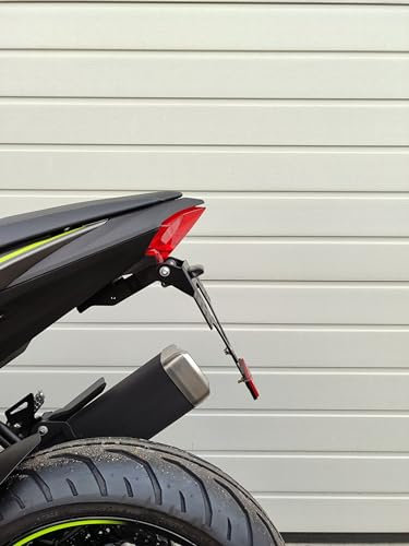 kurzer Kennzeichenhalter für Kawasaki Z 125 Ninja 2019-2024 Kennzeichenträger EVO Set Heckumbau kawa z125 Ninja 125 B196 Racer Naked Bike Tail Tidy kurzes Heck Halter für original Blinker