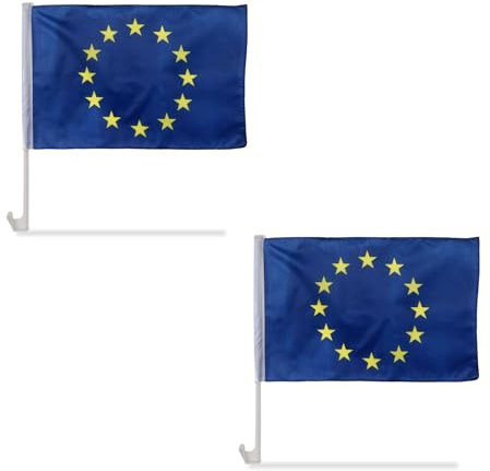 2er SET Auto Flagge Fahne WM Länder Fußball Fan Farbe: Europa