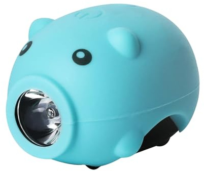 Editbar Kinder Scooter Licht, LED Kinder Roller Licht - USB Wiederaufladbar Kinderwagen Licht, LED Warnlicht, Dreifachmodus mit Hupe, IP64 Wasserdicht, für Roller und Kinderwagen (Blau)