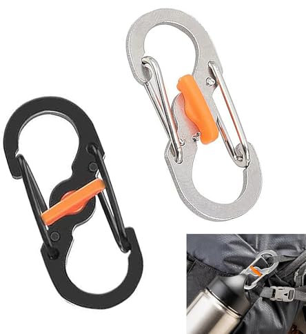 YUGUOLAN 2 Stück Karabinerhaken Klein, Mini Karabinerhaken, S Karabiner, Schwarz Und Weiß, Für Outdoor Camping Zuhause Wandern