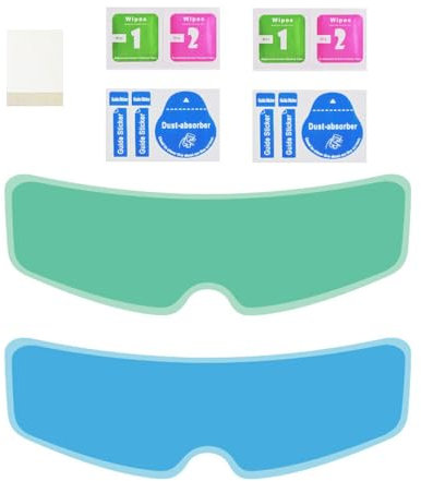 KOZOY Película antivaho para casco, 1 pieza anti niebla+1 protector de lluvia, universal, resistente al empañamiento, adhesivo impermeable transparente HD para cascos completos y cascos abiertos