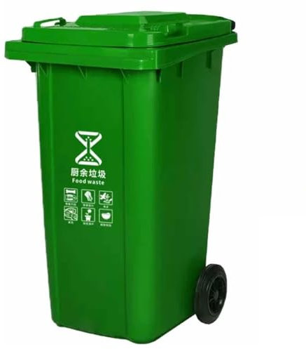 Grande Poubelle d'extérieur, avec Couvercle et roulettes, Poubelle d'extérieur Robuste, Poubelle Commerciale (Vert, 240 L)