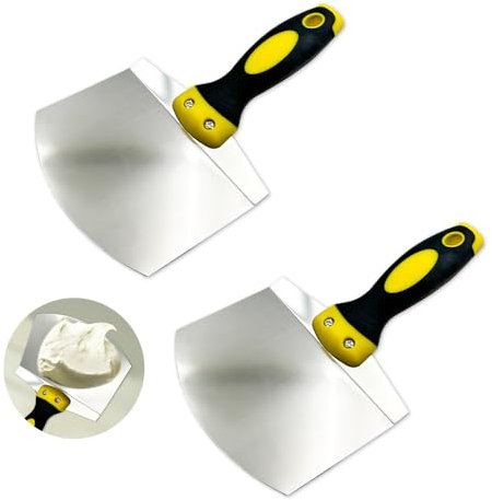 YZROHYI 2 Piezas Espatula Masilla Inoxidable 151 MM,Espatulas Pladur Herramientas,Espatulas Pintura Pared,Espátula Alisar Paredes,Putty Knife,Espatula Pintor Multiusos,Espátula para Juntas de Pladur