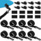 Lyreh 24pcs Kit Fixation pour Enrouleur de Couverture Solaire de Piscine, Comprenant 8 Sangles Couverture Solaire avec Crochets et 8pcs Clips et 8 Attaches Tactiles Accessoires Piscine Creusée