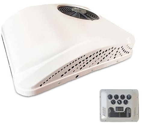 LADECNERHT Climatisation Camping-Car, Climatisation 12 V/24v Toit, avec Climatisation Réfrigérant, Climatisation Caravane 12v/24v, Climatisation Faible Bruit Camion,24V