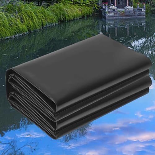 Bâche de bassin en PEHD 4 x 5 m, 5 x 6 m, 6 x 7 m, 7 x 8 m, 8 x 10 m, 10 x 12 m, membrane imperméable pour bassins extérieurs, fontaines, cascades, film pliable pour bassins à poissons(5x5m)