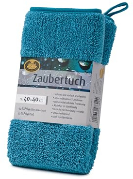Gözze - Zaubertuch, Sehr saugstarkes Mikrofasertuch, 600 g/m², Reinigungstuch für Bad, Küche und Auto, 40 x 40 cm - Lagune