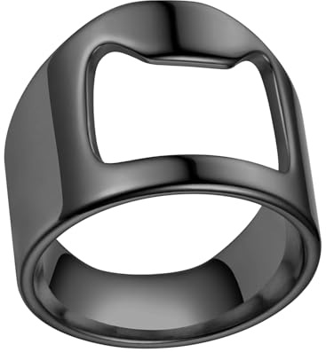 Anello apribottiglie, anello apribottiglie, anello in acciaio al titanio, anello portatile in acciaio al titanio, apribottiglie, anello versatile per baristi