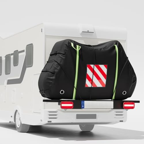 Rouzin Copertura per bicicletta per camper, portabiciclette, in tessuto Oxford 420D, impermeabile, per 1-2 biciclette/e-bike, protezione UV