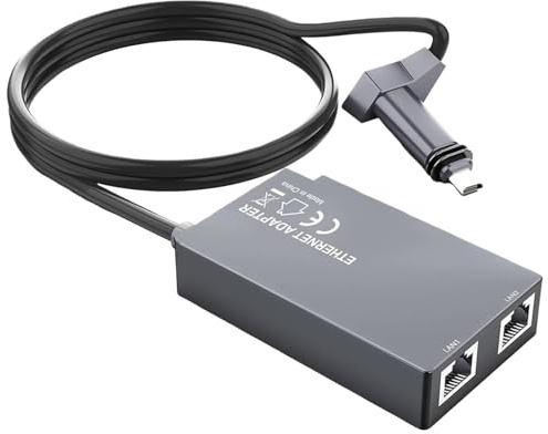 Ethernet-Adapter für Starlink Gen 2, Double Multi-Ports RJ45 Starlink-V2 Ethernet-Adapter für kabelgebundene Externe Netzwerke, stabile Netzwerkverbindung 2 Geräte gleichzeitig - bis zu 1 Gbit/s
