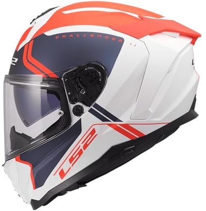 LS2, Integraler Motorradhelm CHALLENGER II TITAN White Blue Red, XXL