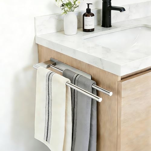 Portasciugamani Senza Foratura, in Acciaio Inox SUS304 Autoadesivo (39 cm), Barra Portasciugamani da Bagno a 2 Bracci, Tenuta Extra-Forte, Porta Asciugamani Adesivo Antiruggine per Bagni